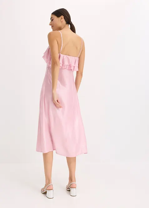 Abito con spalline sottili e volant, bonprix