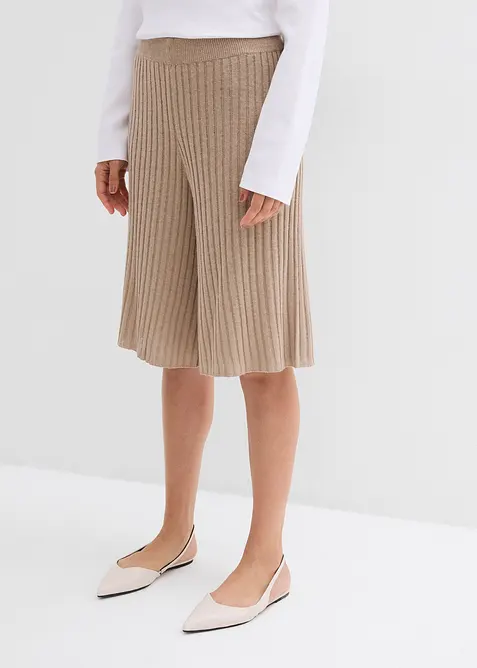 Bermuda a vita alta in maglia di misto viscosa, bonprix