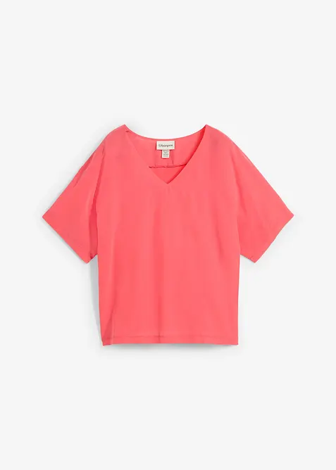 Maglia in misto seta e inserto in tessuto a trama, bonprix