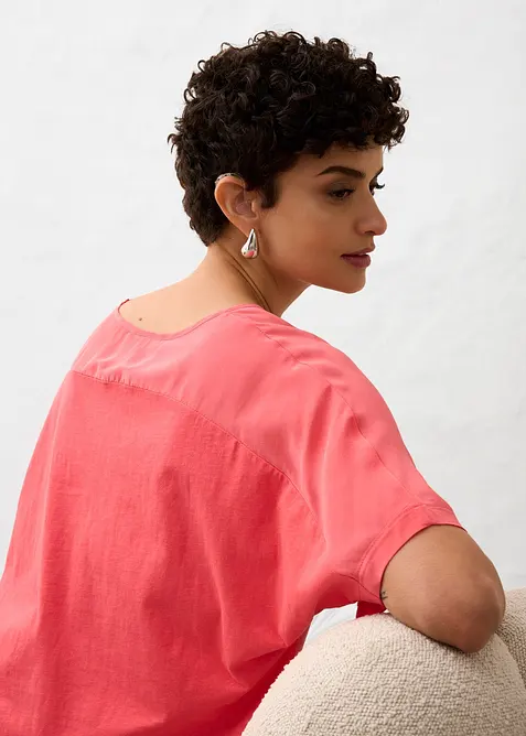 Maglia in misto seta e inserto in tessuto a trama, bonprix