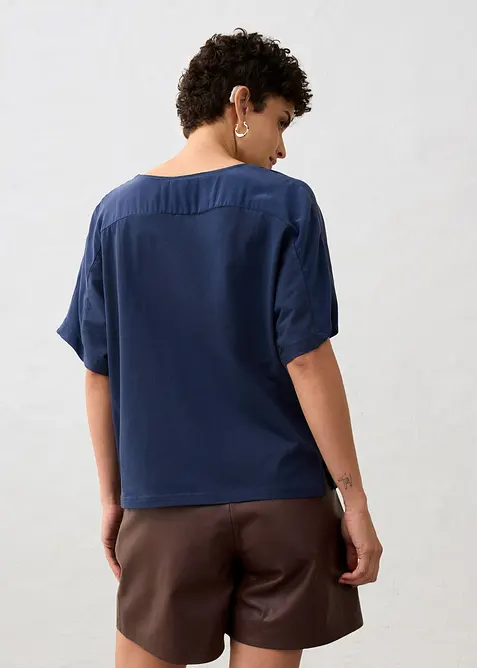 Maglia in misto seta e inserto in tessuto a trama, bonprix