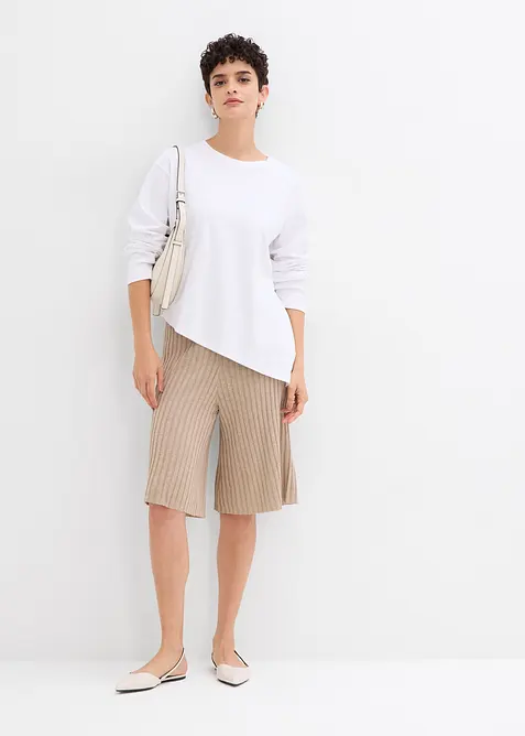 Bermuda a vita alta in maglia di misto viscosa, bonprix