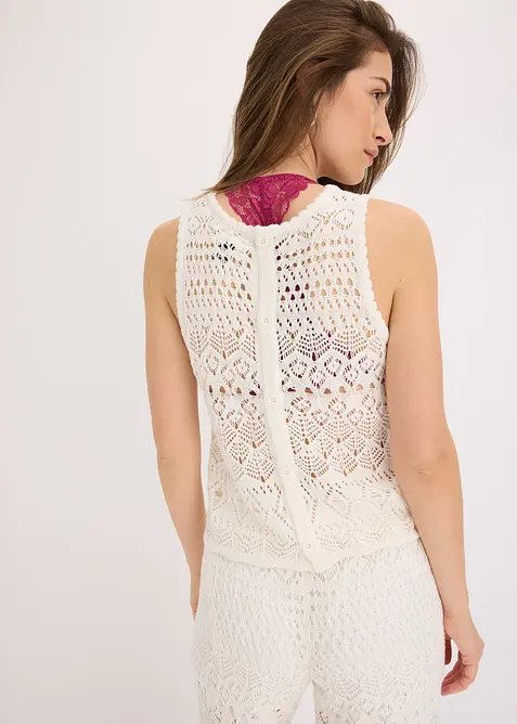 Top in maglia traforata, bonprix