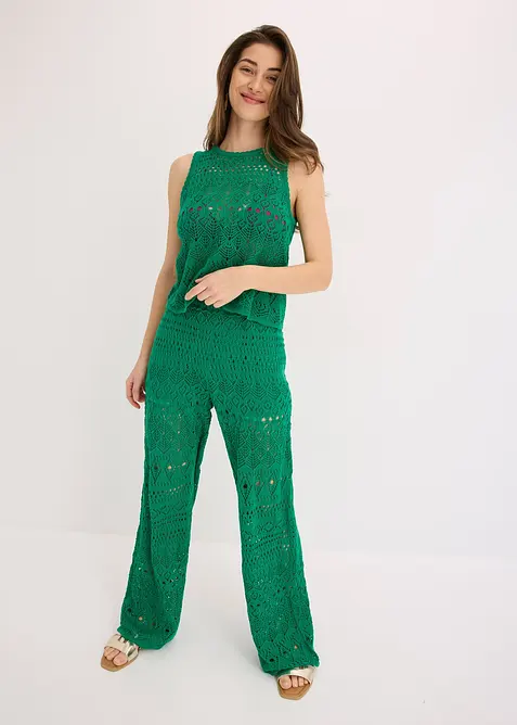 Top in maglia traforata, bonprix