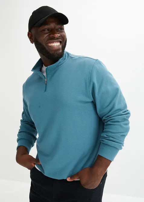 Felpa con colletto e zip, bonprix