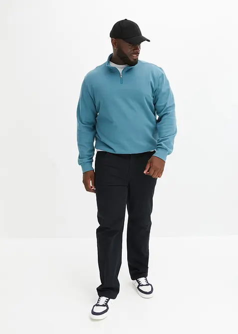 Felpa con colletto e zip, bonprix