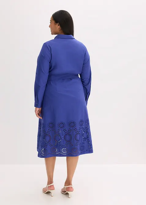 Abito chemisier con ricamo traforato, bonprix