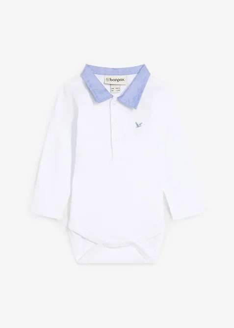 Body con colletto in puro cotone biologico, bonprix