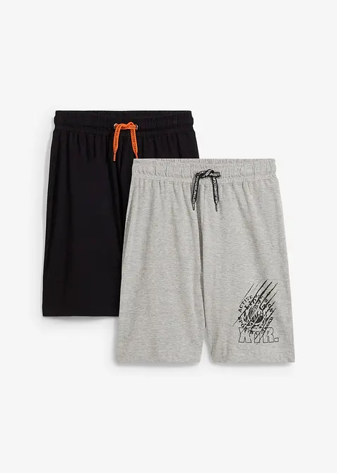 Pantaloni corti di jersey con cotone biologico (pacco da 2), bonprix