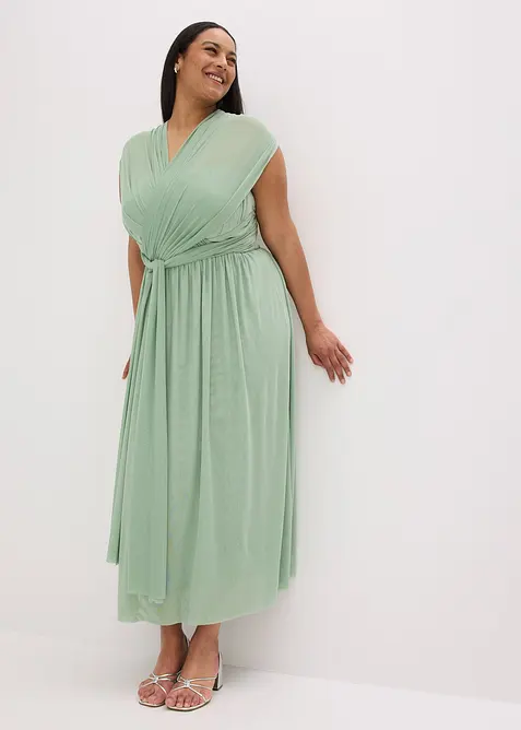 Abito lungo in mesh indossabile in vari modi, bonprix