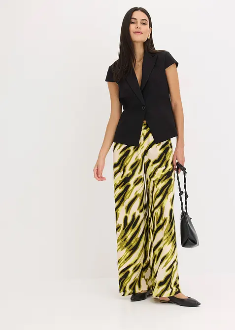 Blazer a maniche corte in satin di cotone, bonprix