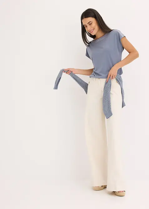 Maglia con dettaglio in satin, bonprix