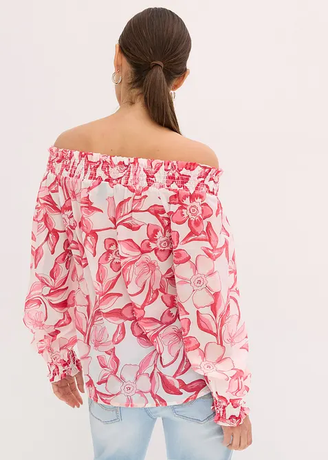 Blusa fantasia con spalle scoperte, bonprix