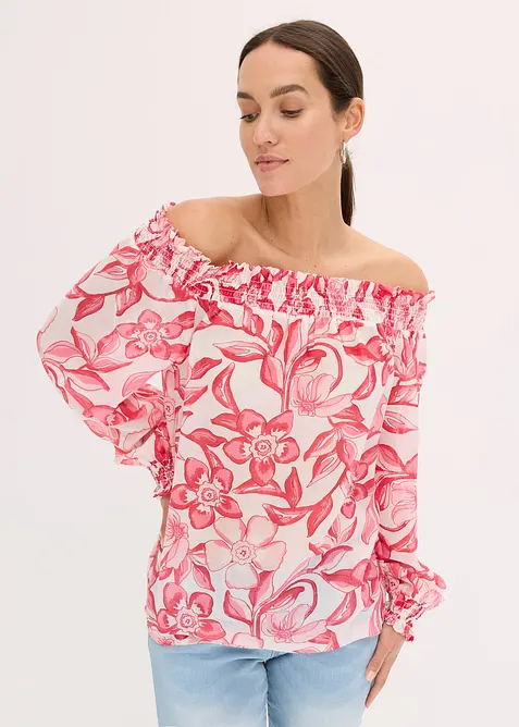 Blusa fantasia con spalle scoperte, bonprix