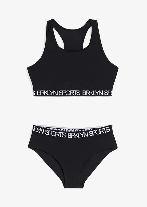Bikini sportivo con spalline olimpioniche (set 2 pezzi), bonprix