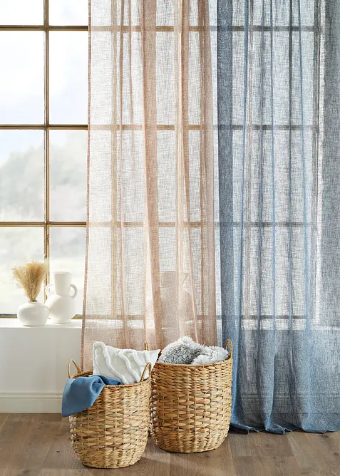 Tenda trasparente effetto lino (pacco da 1), bonprix