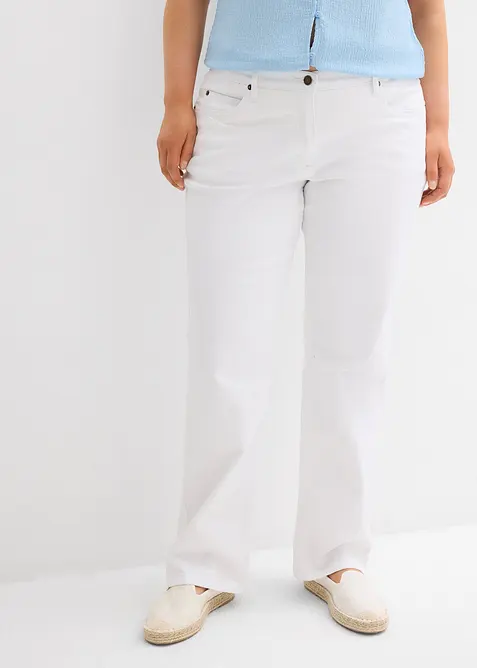 Jeans straight elasticizzati, vita media, bonprix