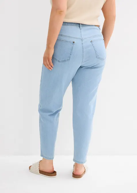 Mom jeans elasticizzati, a vita alta, bonprix