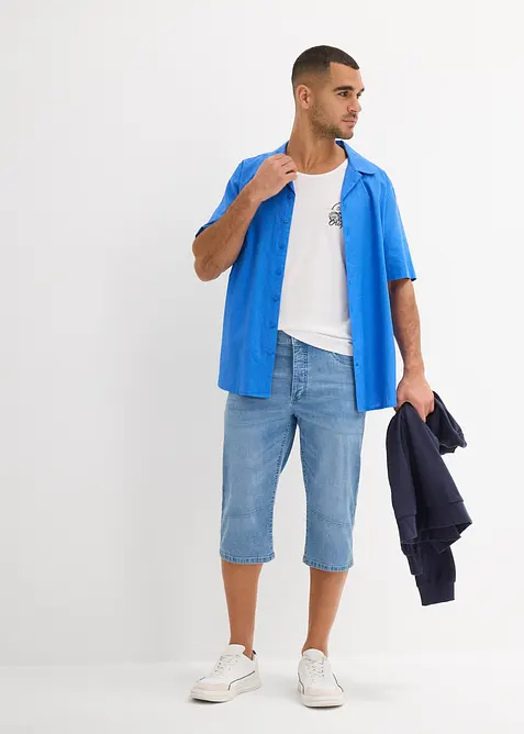 Bermuda lunghi in jeans elasticizzati, regular fit, bonprix