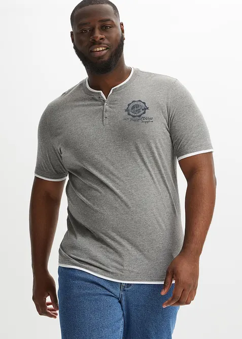 Maglia serafino a maniche corte in puro cotone biologico (pacco da 2), bonprix