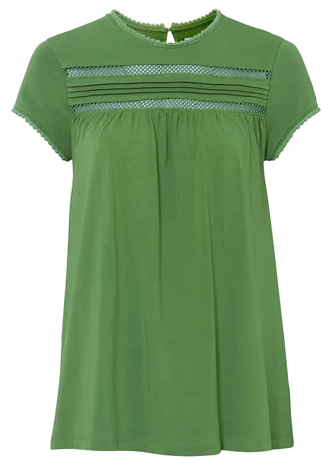 Maglia in cotone con pizzo, bonprix