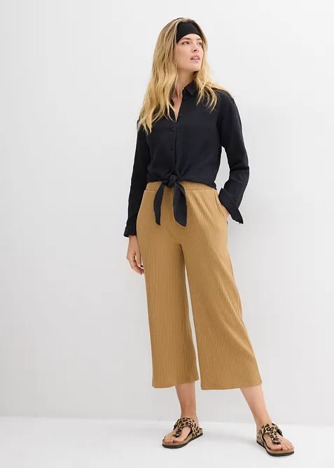 Pantaloni in jersey a coste con elastico in vita, bonprix