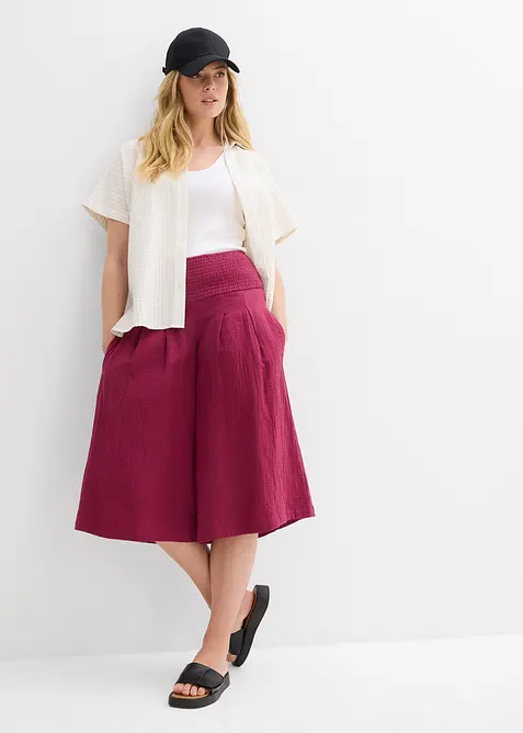 Pantaloni capri in soffice mussola, bonprix