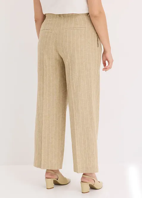 Pantaloni con pinces in misto lino, bonprix