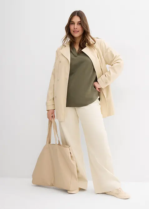 Blusa in misto viscosa fluente con maniche corte, bonprix