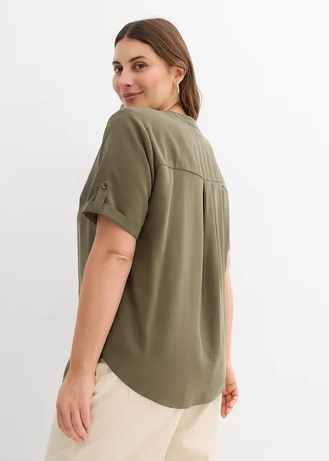 Blusa in misto viscosa fluente con maniche corte, bonprix