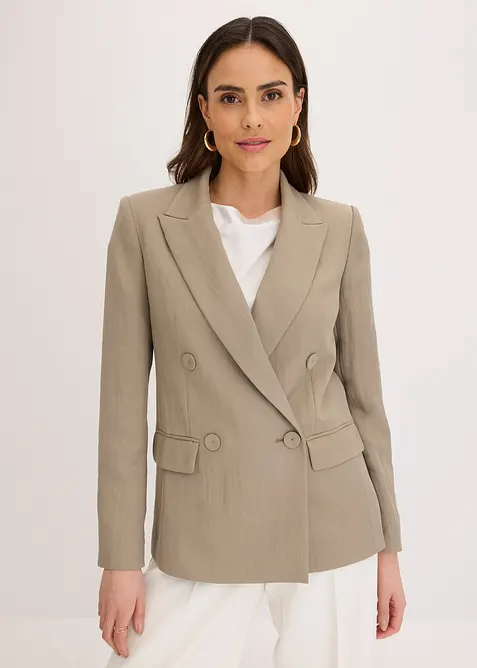 Blazer con lyocell effetto crinkle, bonprix