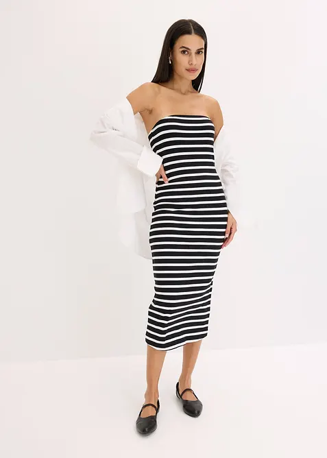 Abito a fascia in maglia a costine, bonprix