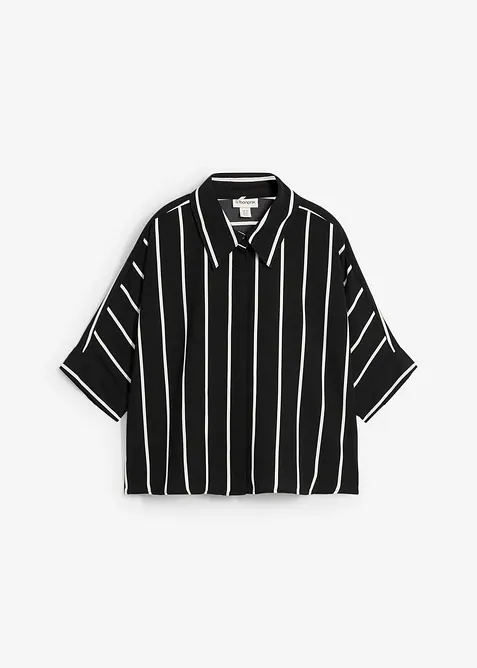 Camicia a maniche corte  in crêpe strutturato, bonprix