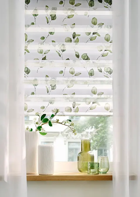 Tenda a rullo doppia con foglie, bonprix