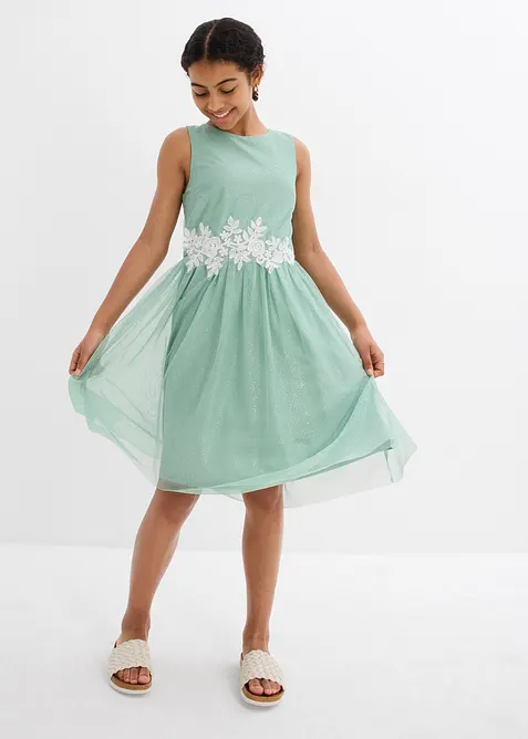 Abito midi con inserto in pizzo, bonprix