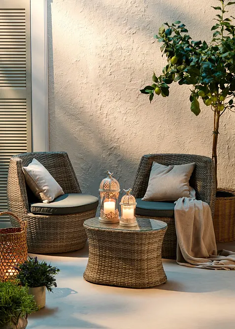 Lanterne da giardino con bicchiere (set 2 pezzi), bonprix