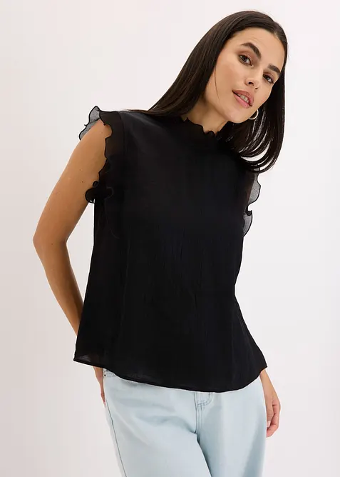 Blusa con volant, bonprix