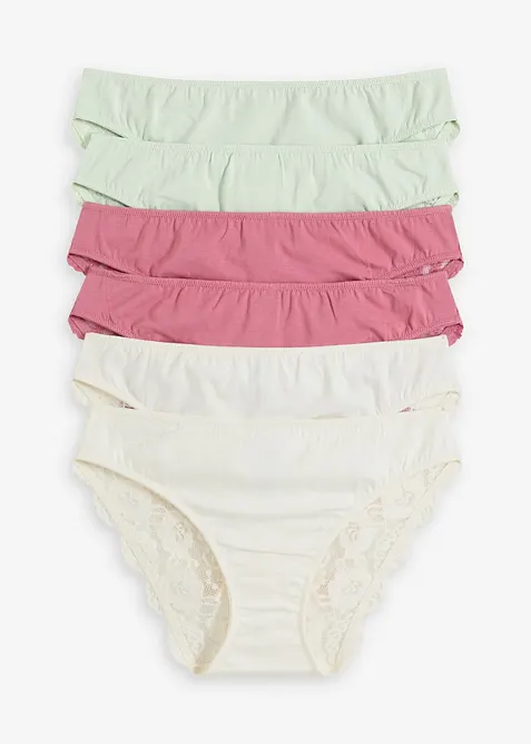 Slip con pizzo (pacco da 6), bonprix