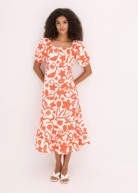 Abito midi in puro cotone biologico, bonprix