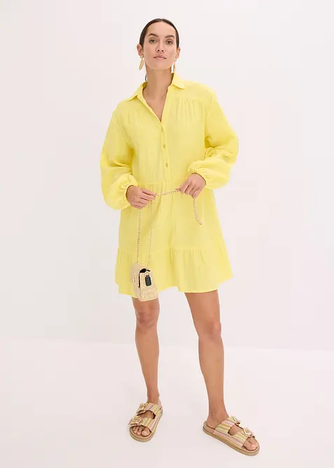 Abito corto a balze in mussola, bonprix