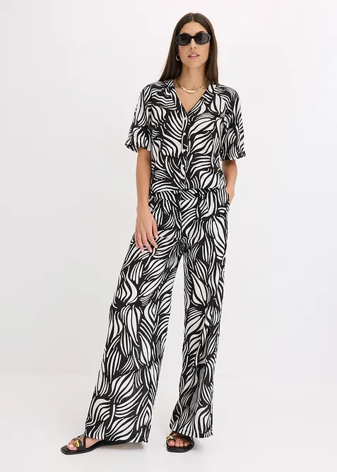 Camicetta a maniche corte in simil lino, bonprix