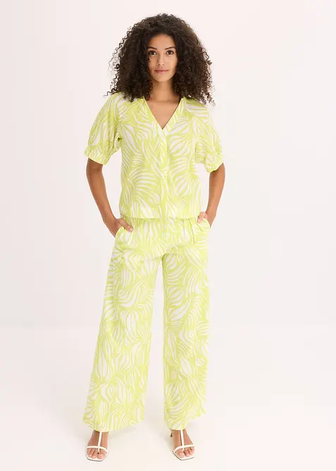 Camicetta a maniche corte in simil lino, bonprix