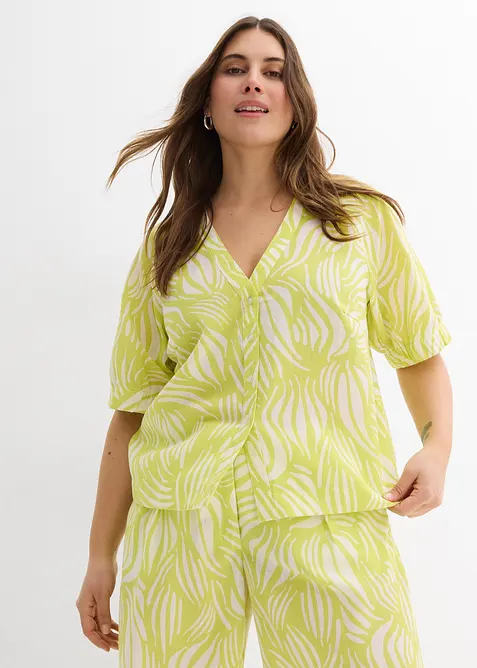 Camicetta a maniche corte in simil lino, bonprix