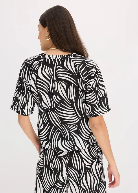 Camicetta a maniche corte in simil lino, bonprix