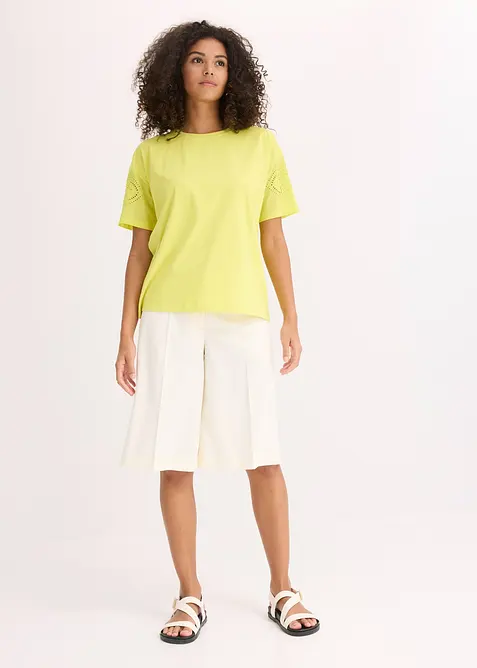 T-shirt con ricami traforati, bonprix