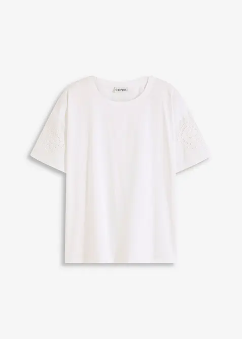 T-shirt con ricami traforati, bonprix