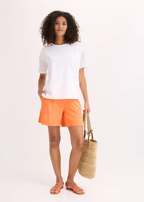 T-shirt con ricami traforati, bonprix