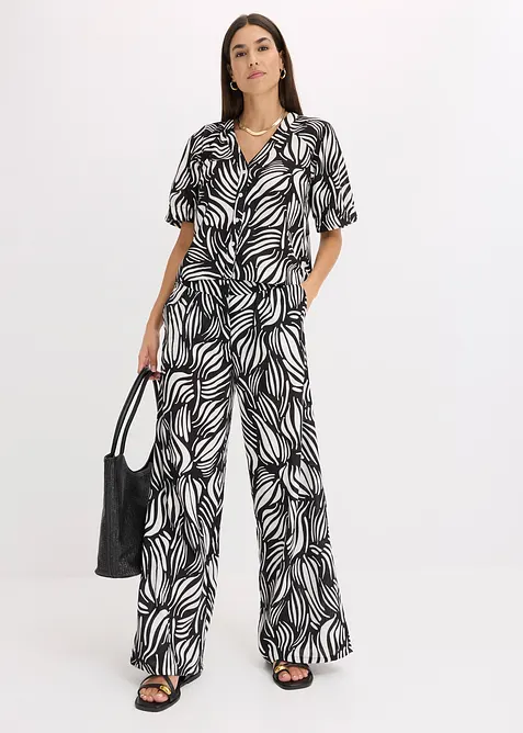 Pantaloni a palazzo con cinta comoda, bonprix