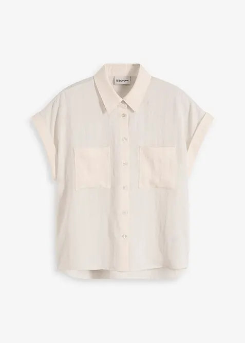 Camicetta a maniche corte in misto lyocell fluente, bonprix