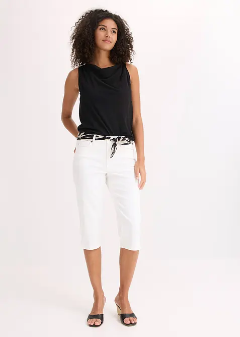 Pantaloni capri con cinta comoda, bonprix